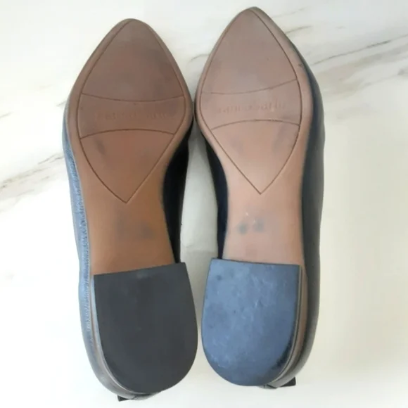 FRANCO SARTO Susie Soft Grain Leather Silver Accent Heel Pointed Toe Flats Sz 9M - Picture 8 of 10